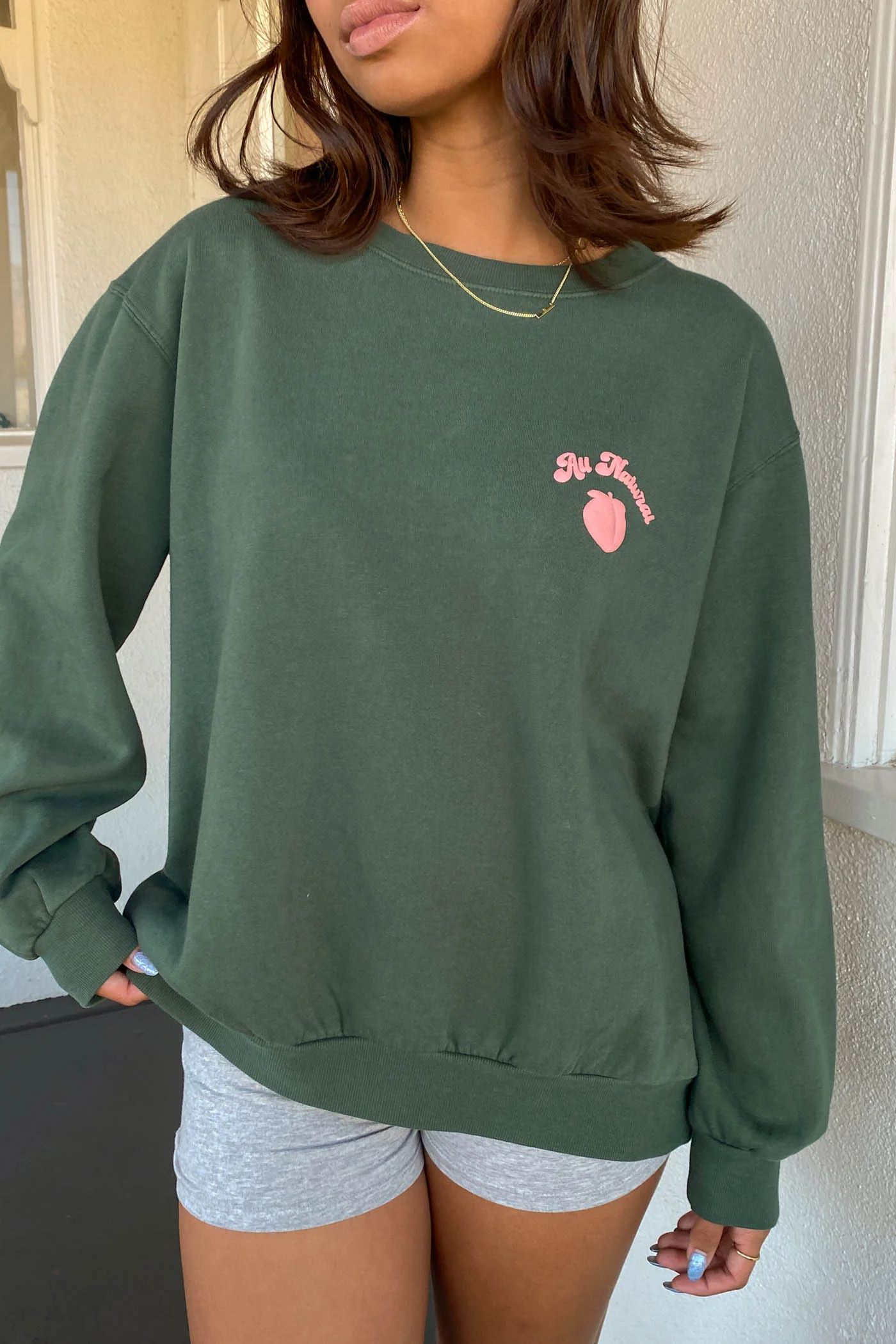 All Natural Puff Print Graphic Sweater