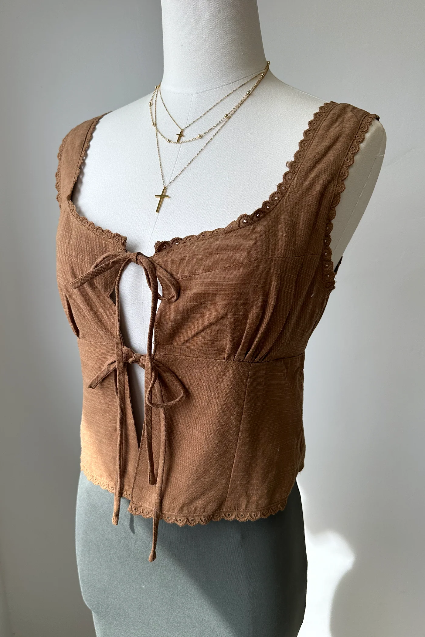 Split Front Sleeveless Top