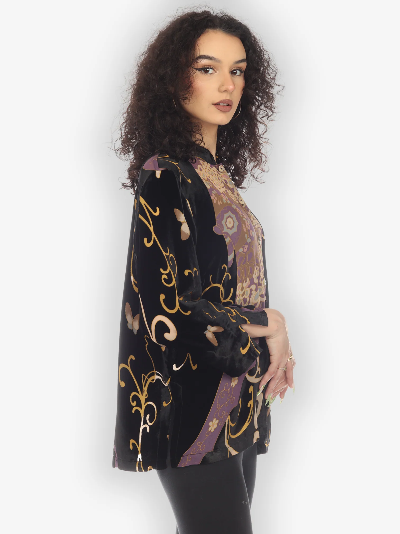 Art Deco Velvet Blouse