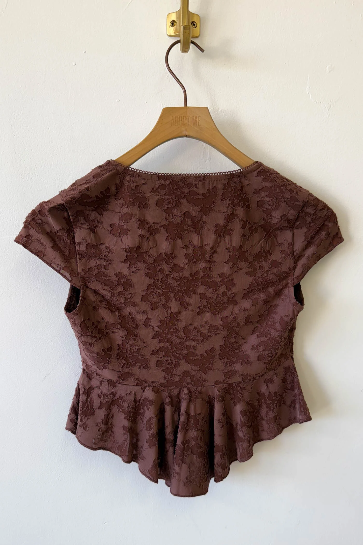 Textured Floral Cap Sleeve Top