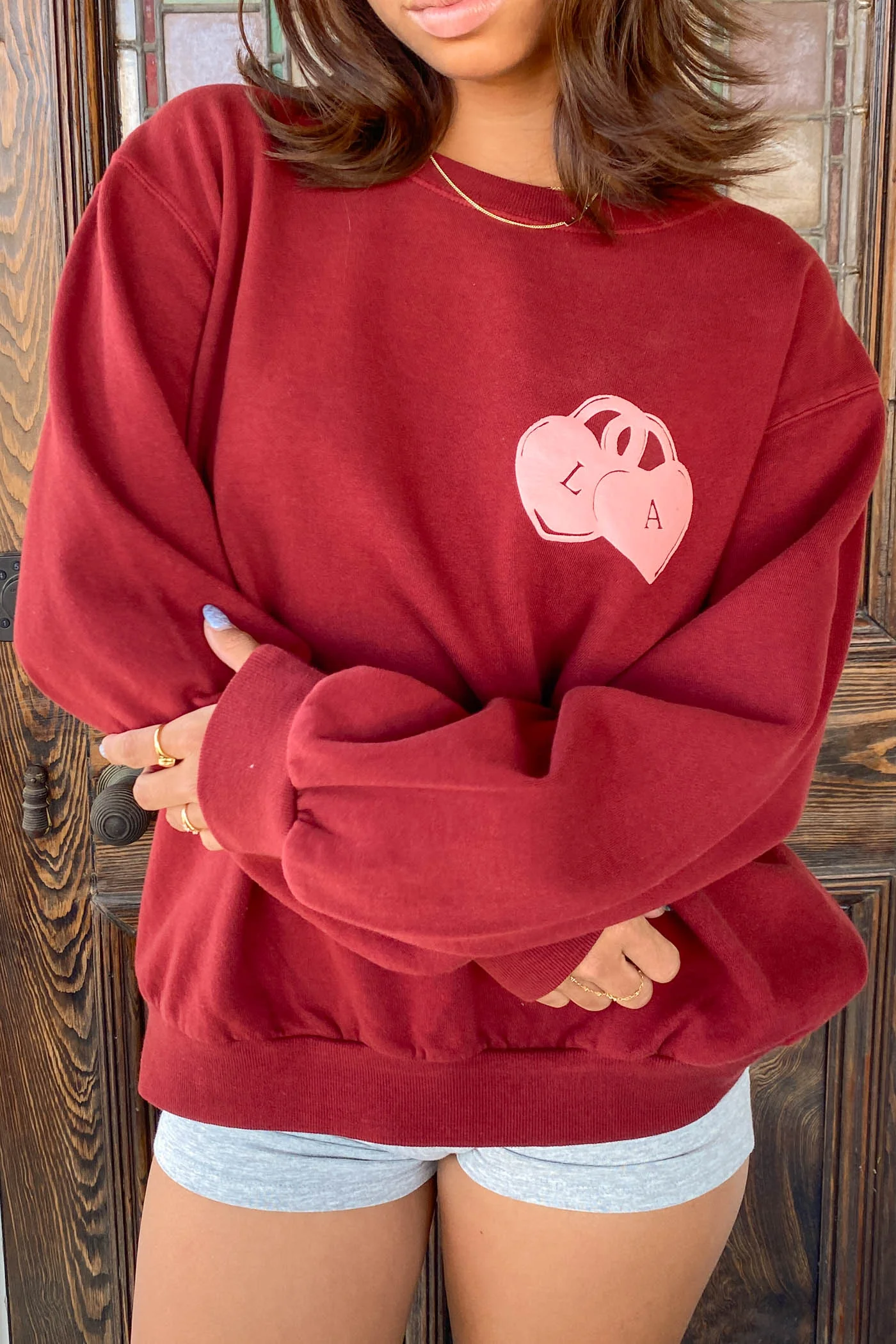 Locket Puff Print Graphic Sweatshirt