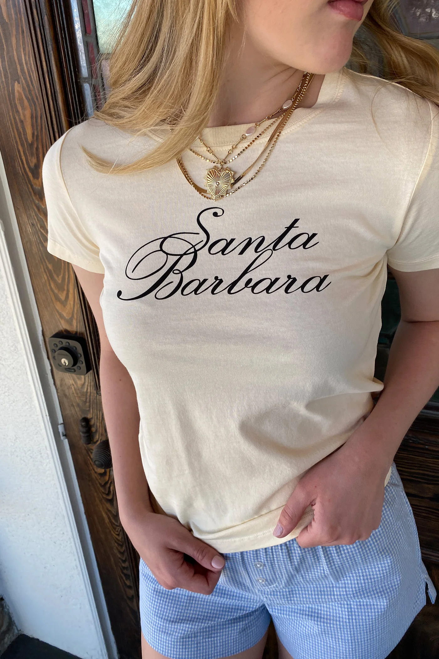 Santa Barbara Long Loose Graphic Baby Tee