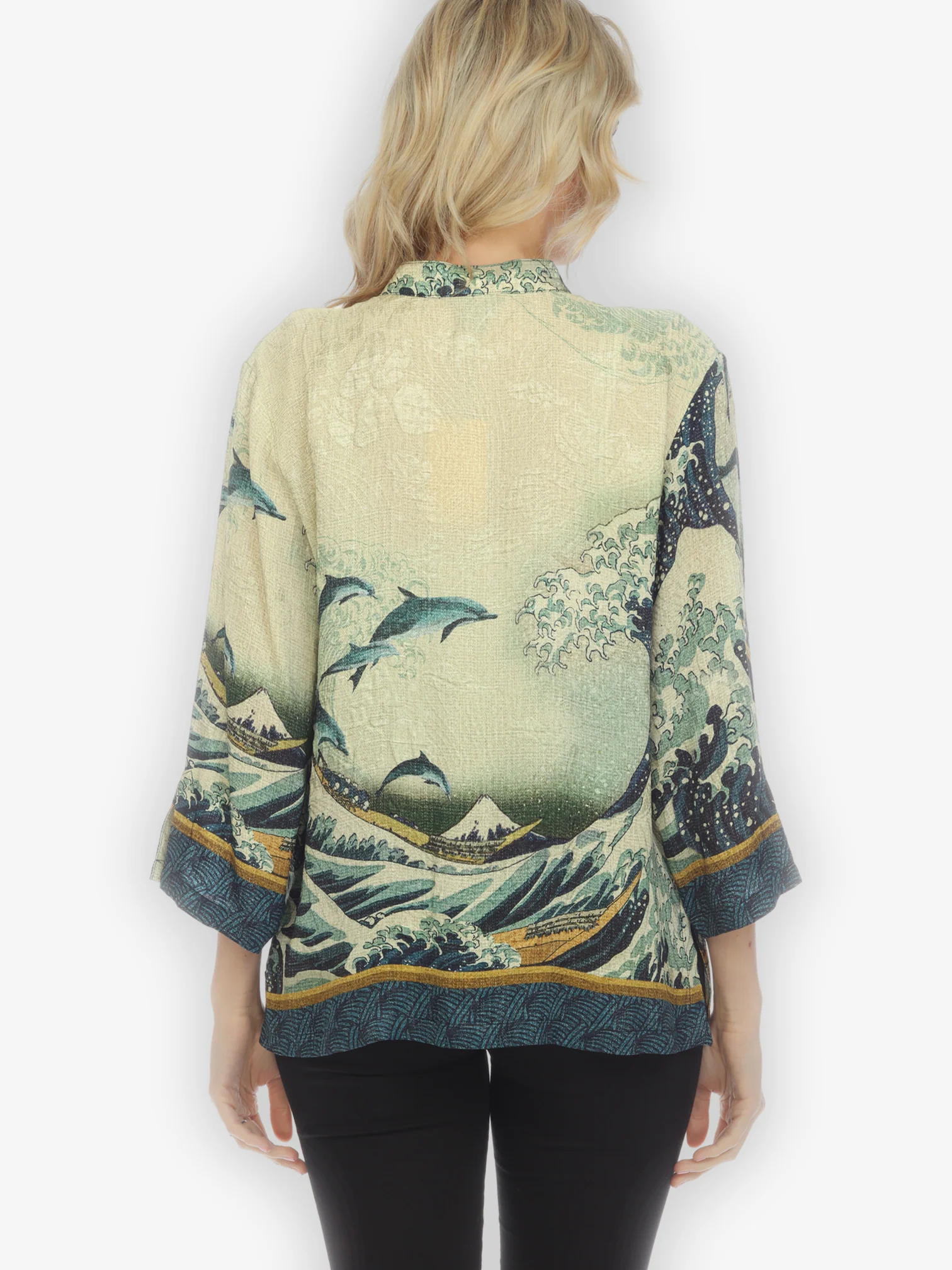 Japanese Wave Silk Blouse