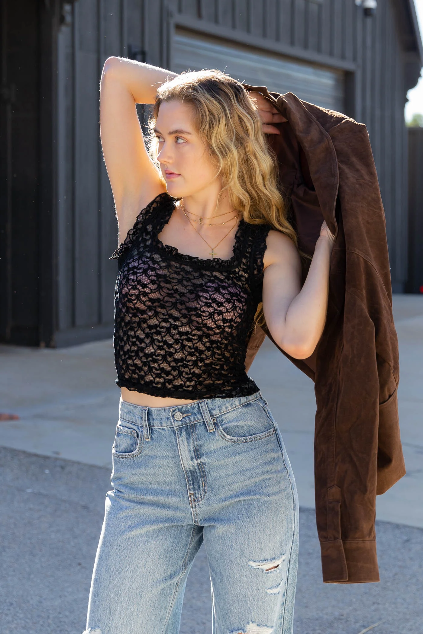 Sheer Lace Sleeveless Top