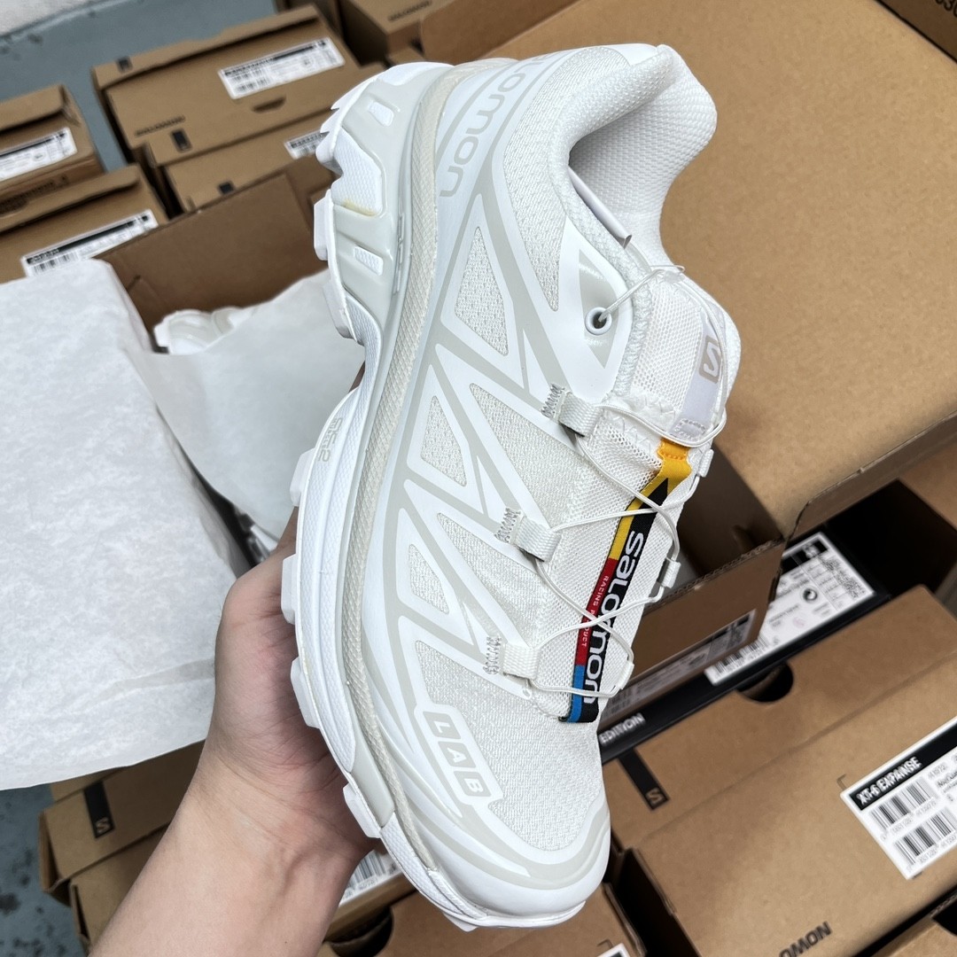 SALOMON XT-6 Advanced Trail Running Shoes – Triple White Edition