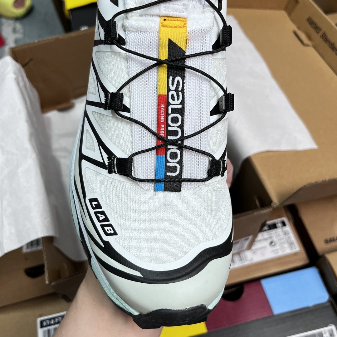 SALOMON XT-6 ADV Trail Running Shoes – White/Black Hybrid Edition