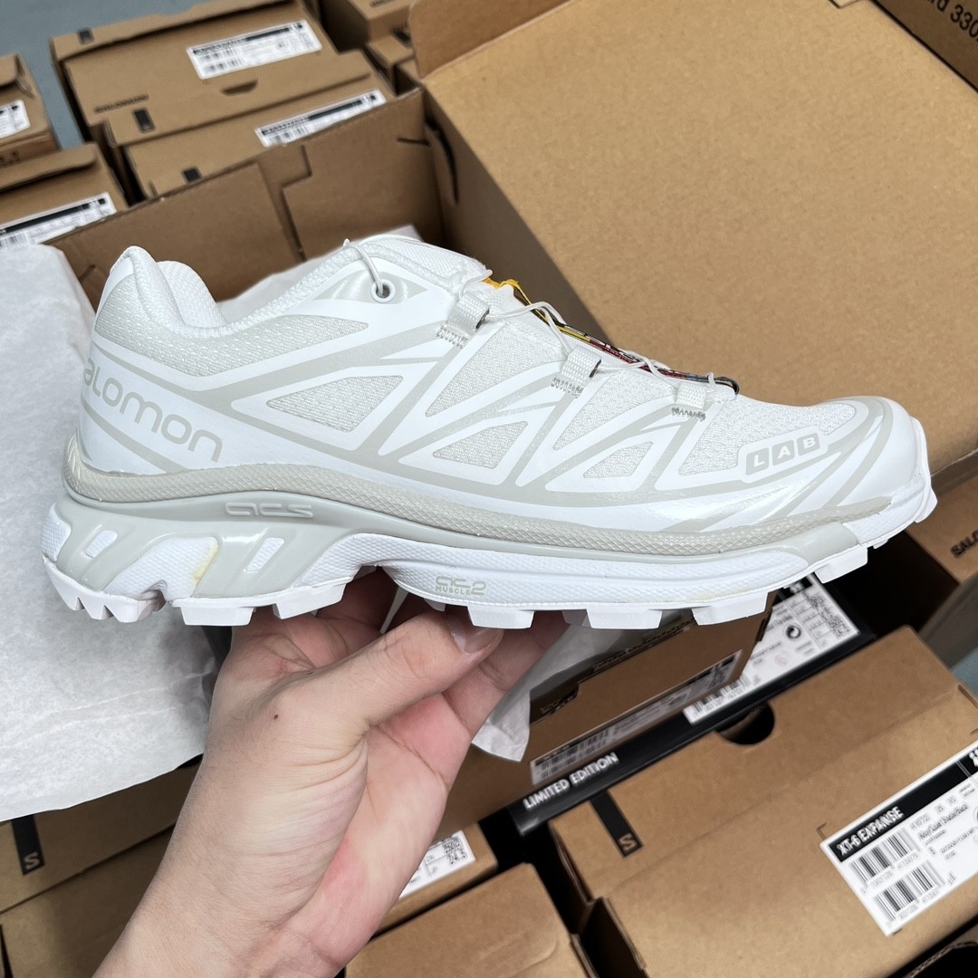 SALOMON XT-6 Advanced Trail Running Shoes – Triple White Edition