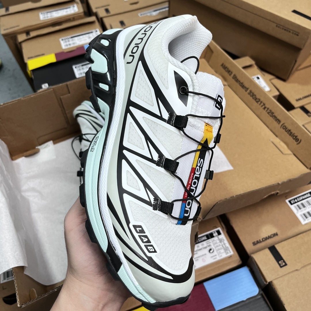 SALOMON XT-6 ADV Trail Running Shoes – White/Black Hybrid Edition