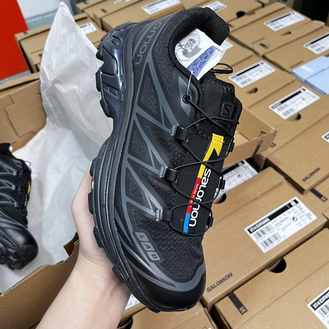 SALOMON XT-6 ADV Trail Running Shoes – Triple Black Stealth Edition