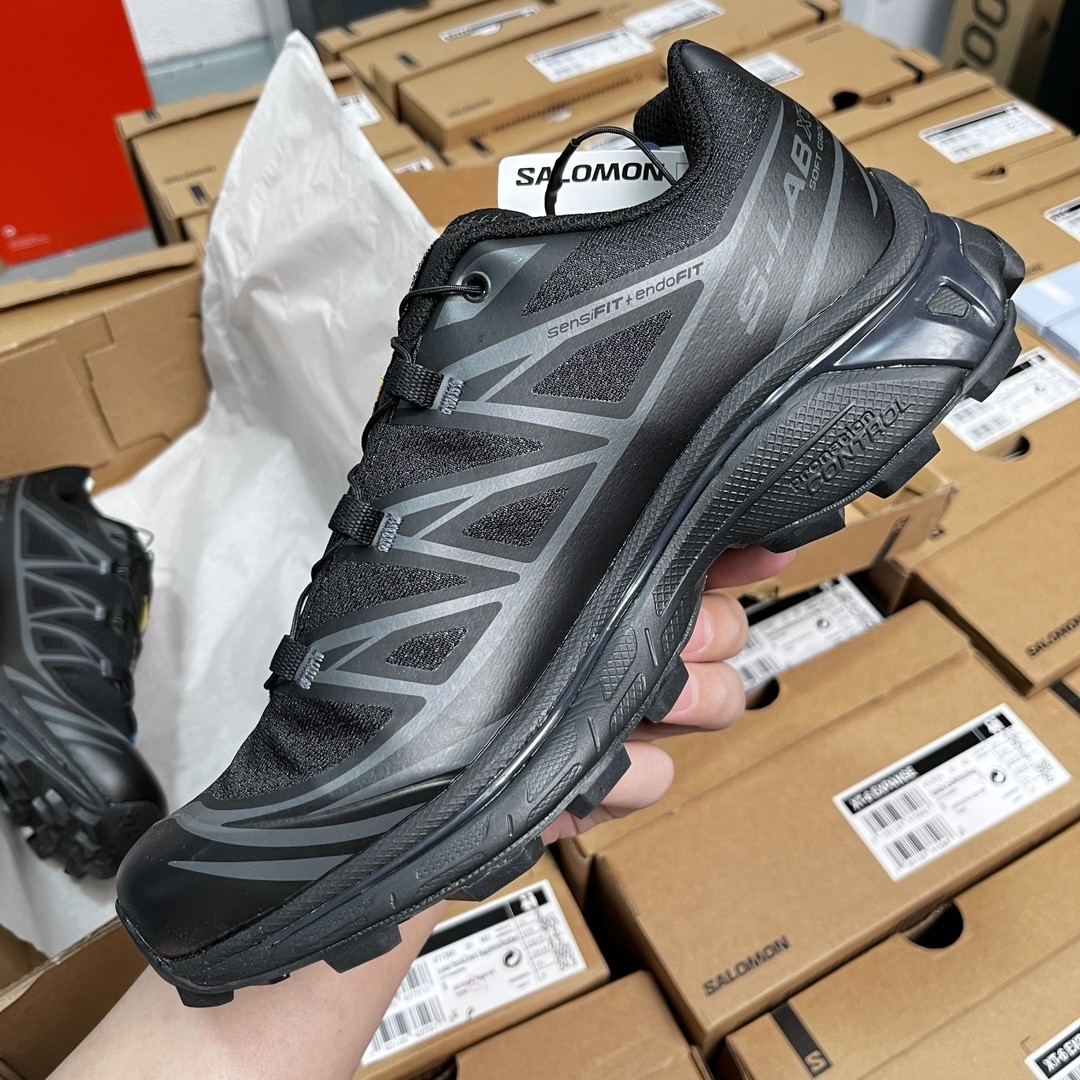 SALOMON XT-6 ADV Trail Running Shoes – Triple Black Stealth Edition