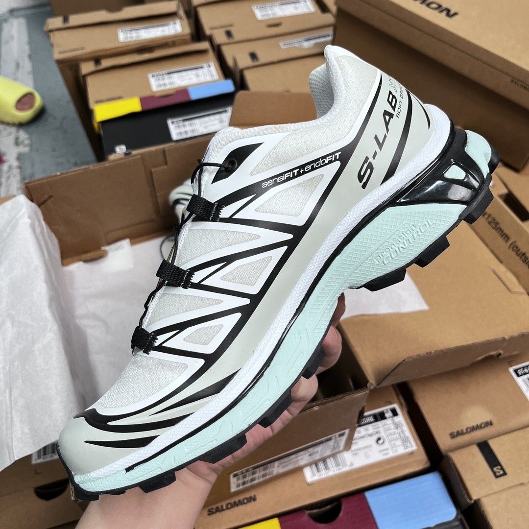 SALOMON XT-6 ADV Trail Running Shoes – White/Black Hybrid Edition