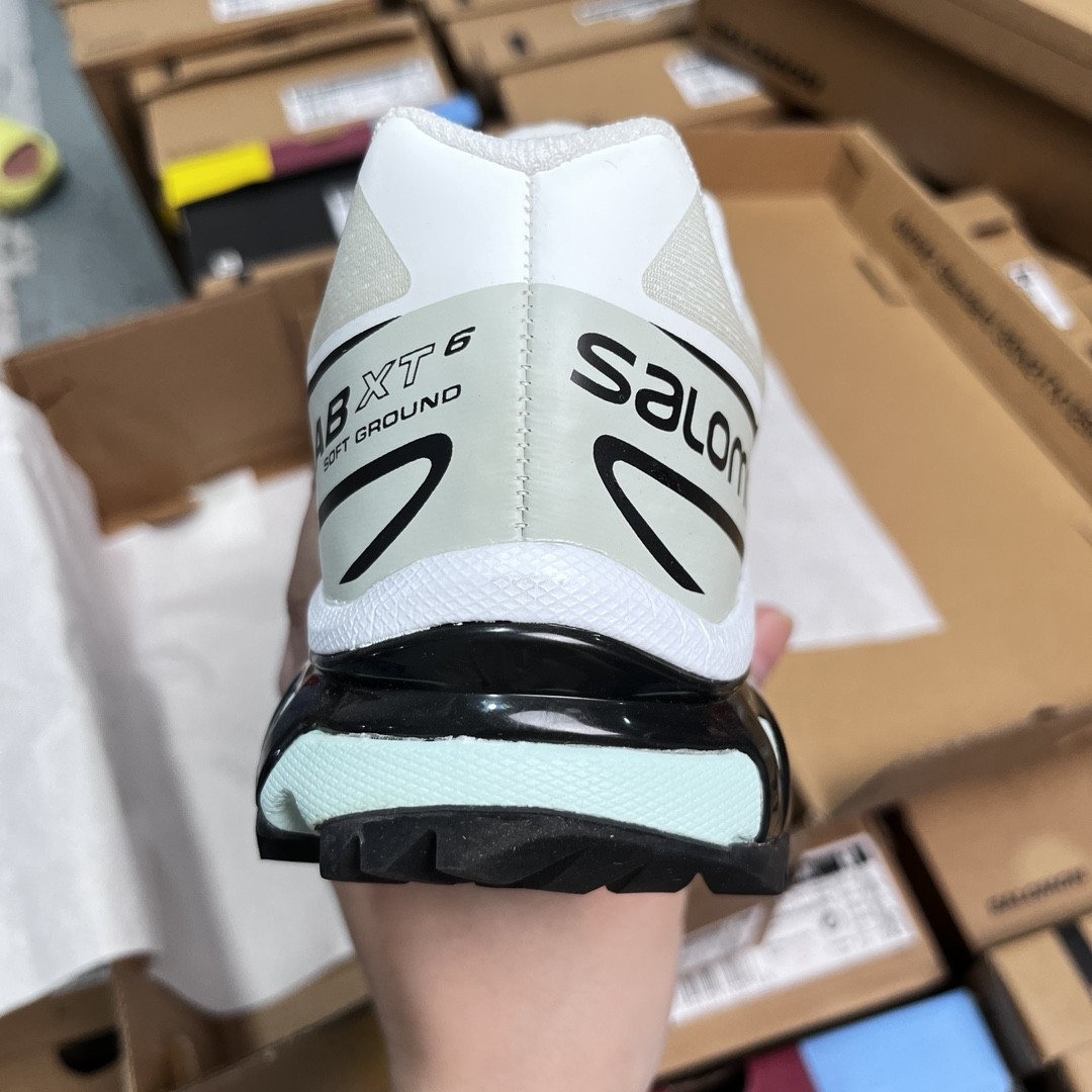 SALOMON XT-6 ADV Trail Running Shoes – White/Black Hybrid Edition