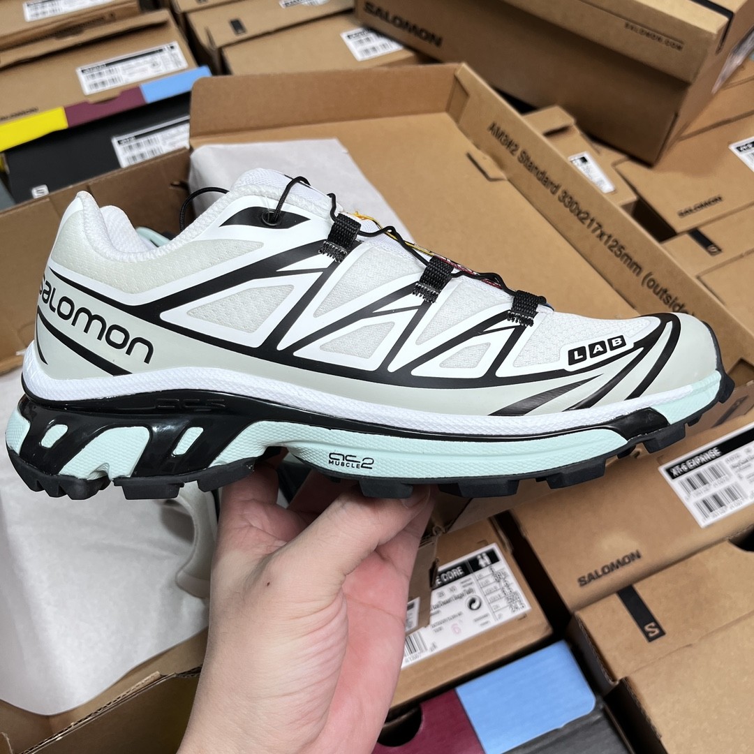 SALOMON XT-6 ADV Trail Running Shoes – White/Black Hybrid Edition