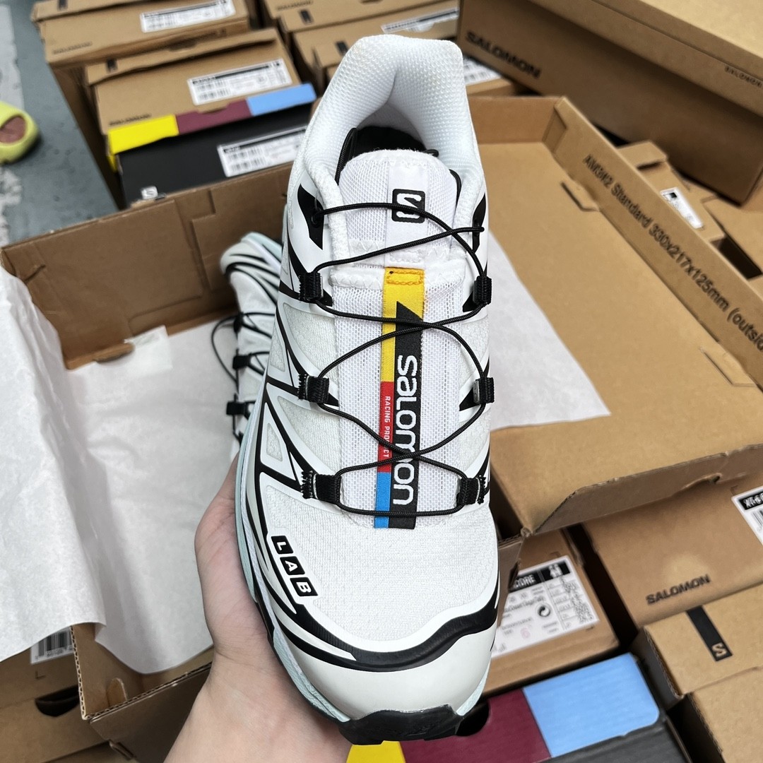 SALOMON XT-6 ADV Trail Running Shoes – White/Black Hybrid Edition