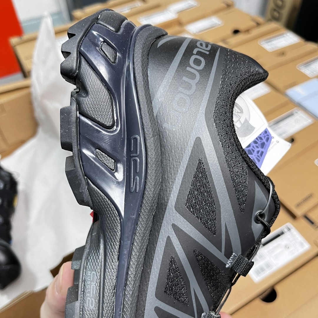 SALOMON XT-6 ADV Trail Running Shoes – Triple Black Stealth Edition