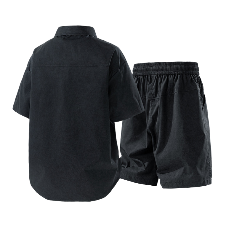 2025 New Men’s Summer Outfit – American Style Lightweight Two-Piece Set with Shorts & Tee