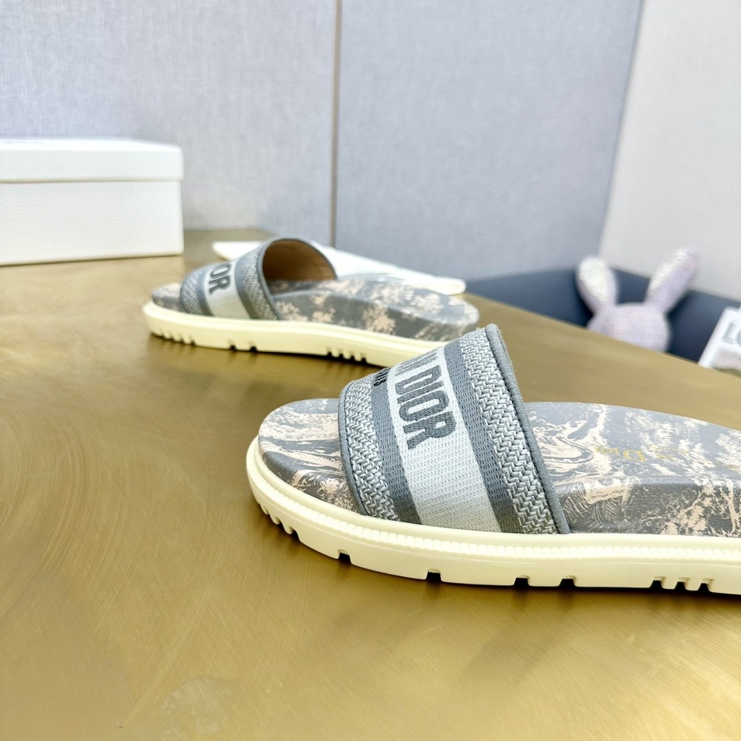 Dior Dway Slide in Grey Toile de Jouy – Chic, Iconic, Feminine