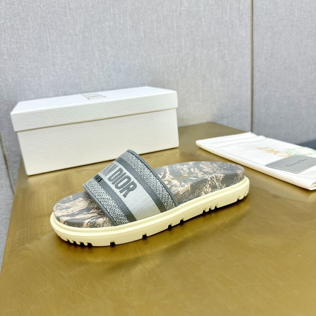 Dior Dway Slide in Grey Toile de Jouy – Chic, Iconic, Feminine