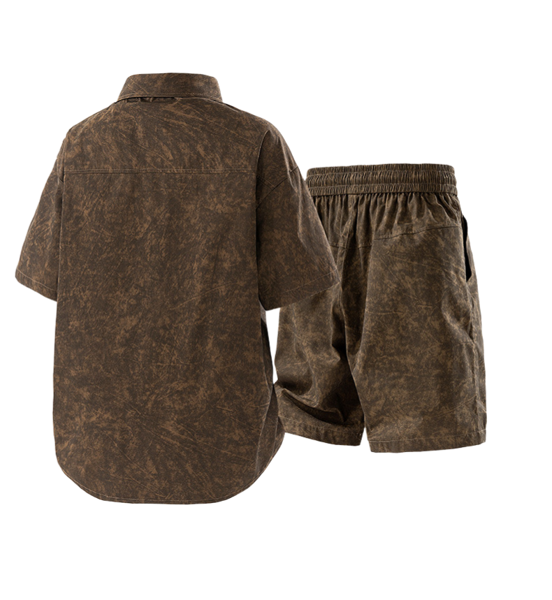 2025 New Men’s Summer Outfit – American Style Lightweight Two-Piece Set with Shorts & Tee