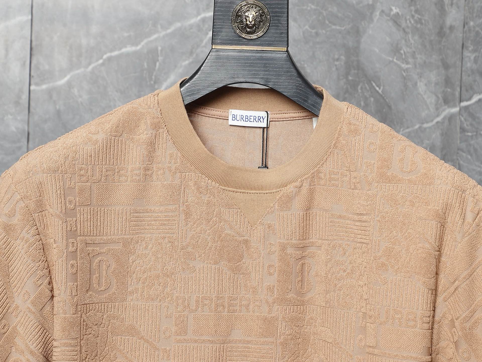 Fendi FF Logo Embossed T-Shirt & Shorts Set in Camel Beige