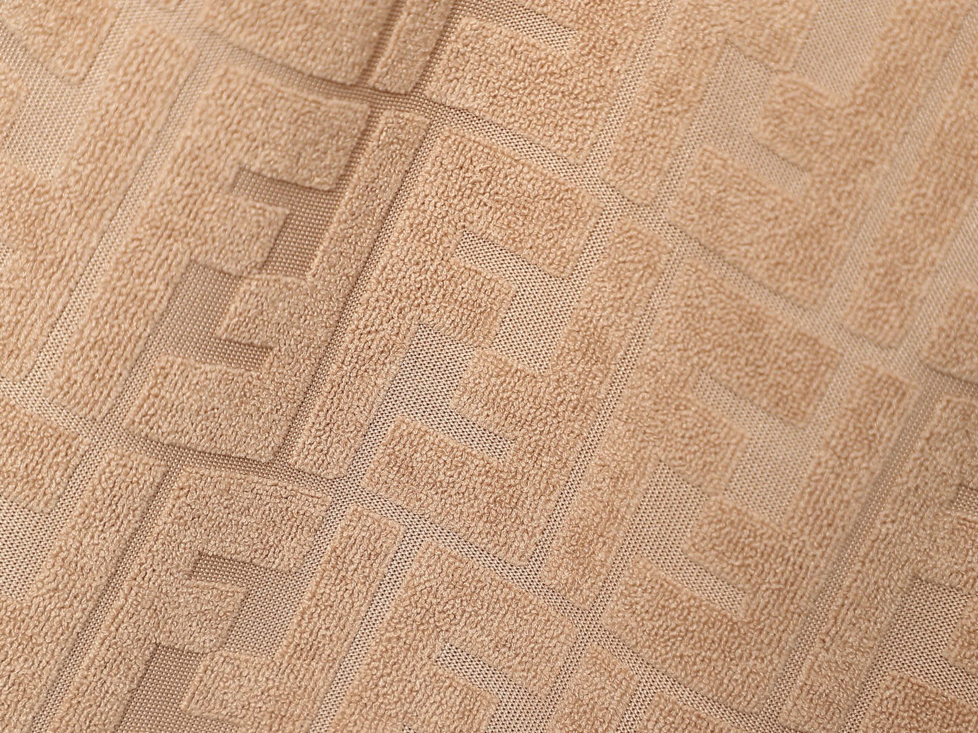 Fendi FF Logo Embossed T-Shirt & Shorts Set in Camel Beige