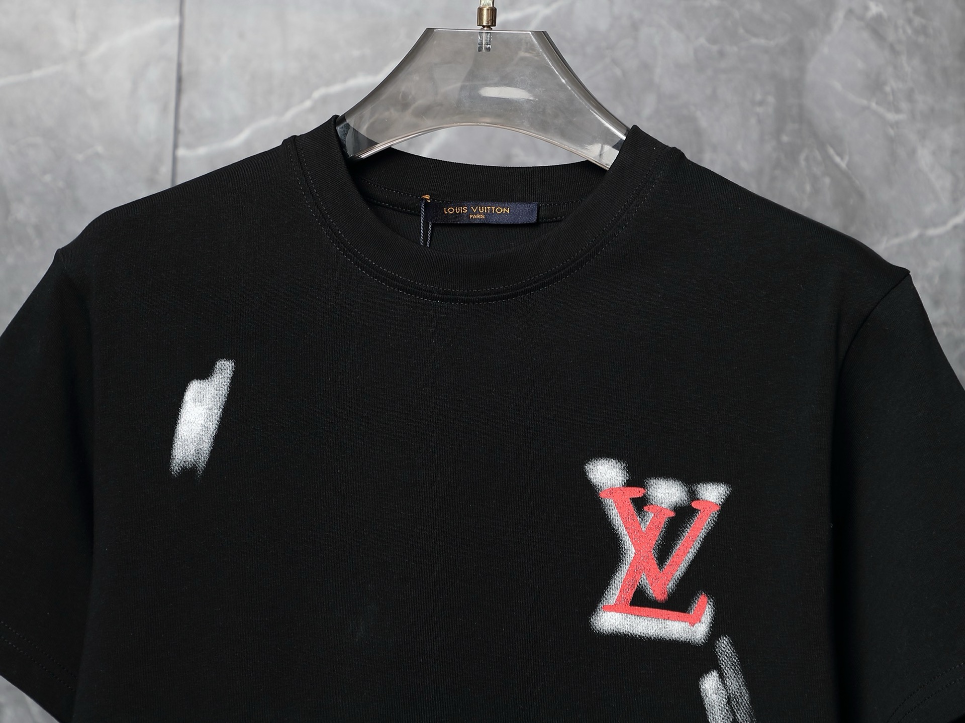 Louis Vuitton Spray Print Logo T-Shirt – Black & White