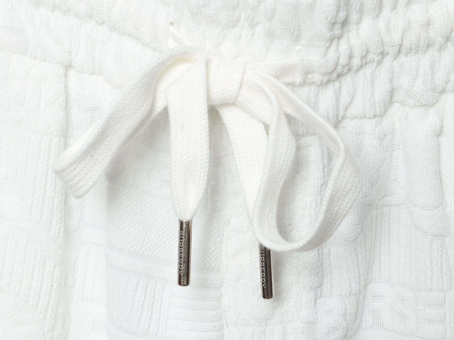 Burberry-Inspired White Embossed Logo Set – T-Shirt & Shorts