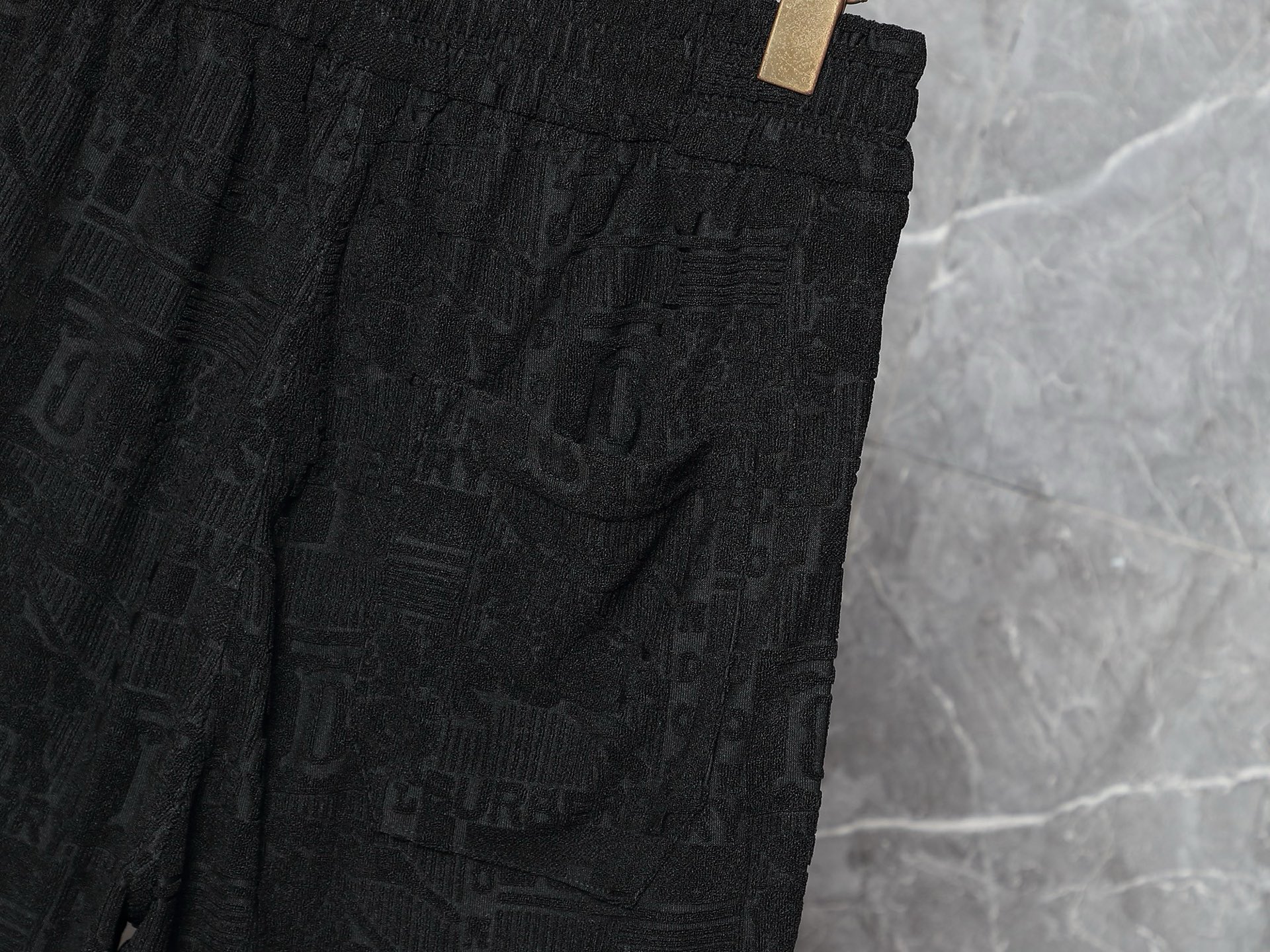 Burberry-Inspired Black Embossed Logo Set – T-Shirt & Shorts