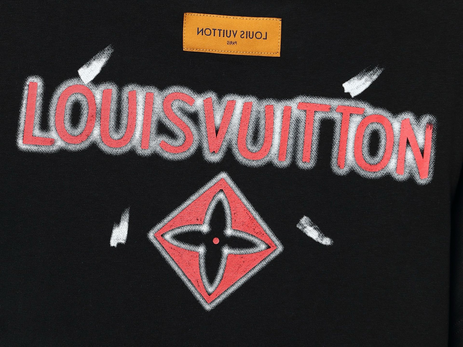 Louis Vuitton Spray Print Logo T-Shirt – Black & White