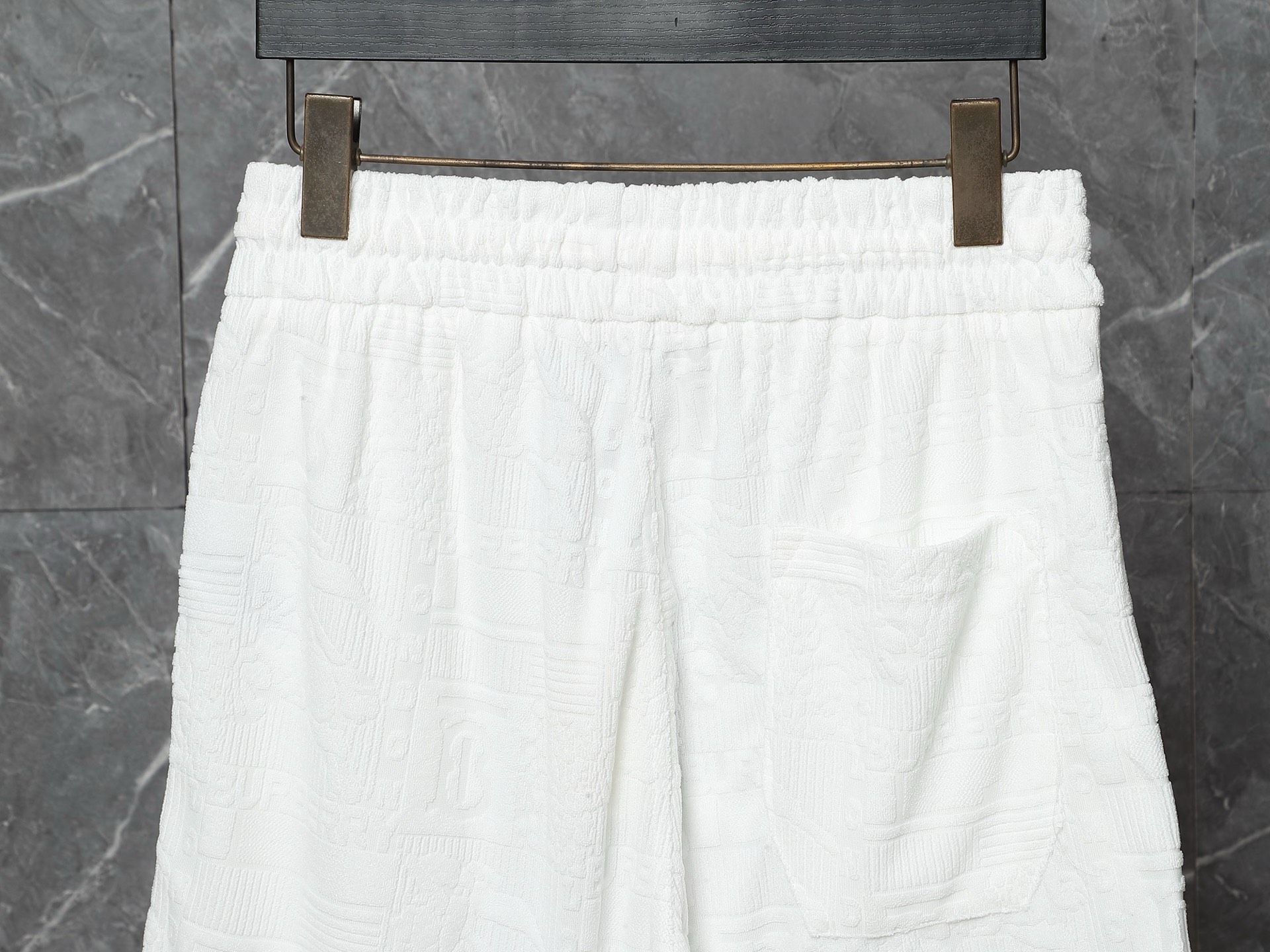 Burberry-Inspired White Embossed Logo Set – T-Shirt & Shorts