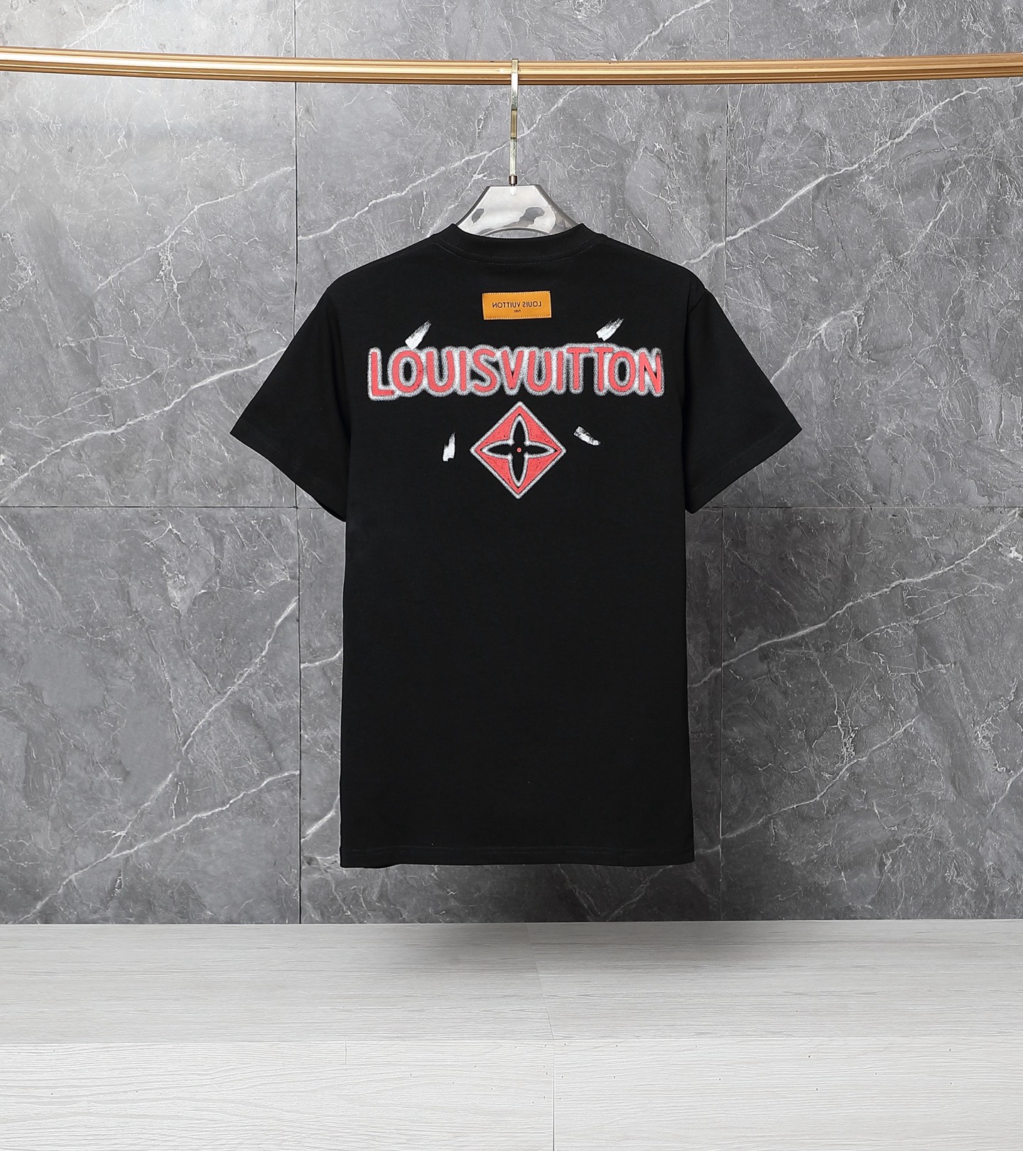 Louis Vuitton Spray Print Logo T-Shirt – Black & White
