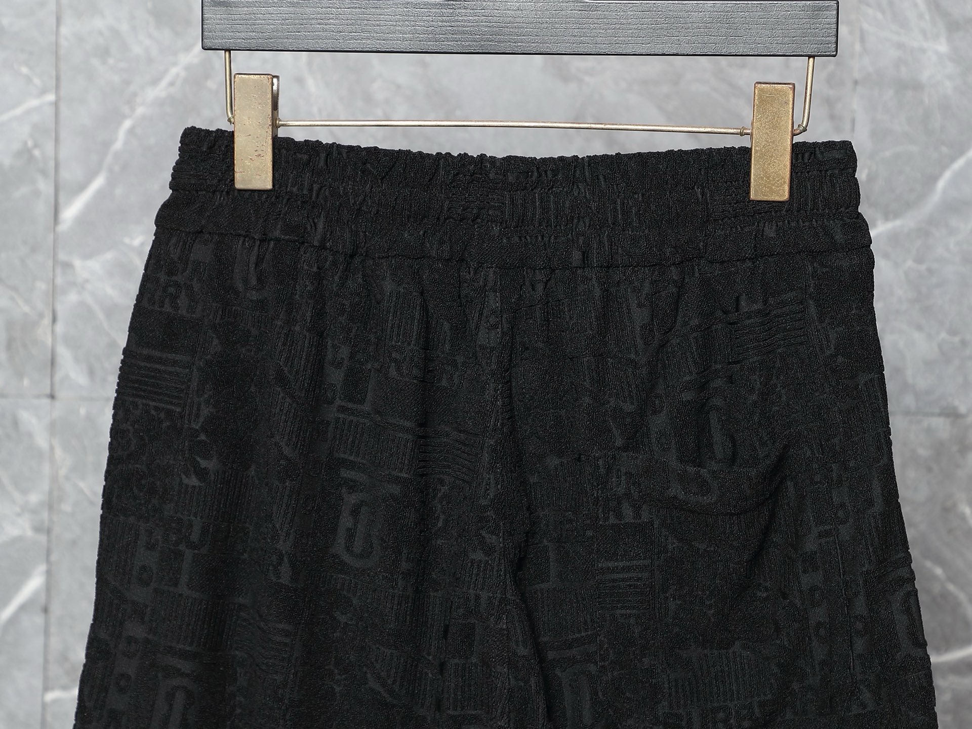 Burberry-Inspired Black Embossed Logo Set – T-Shirt & Shorts