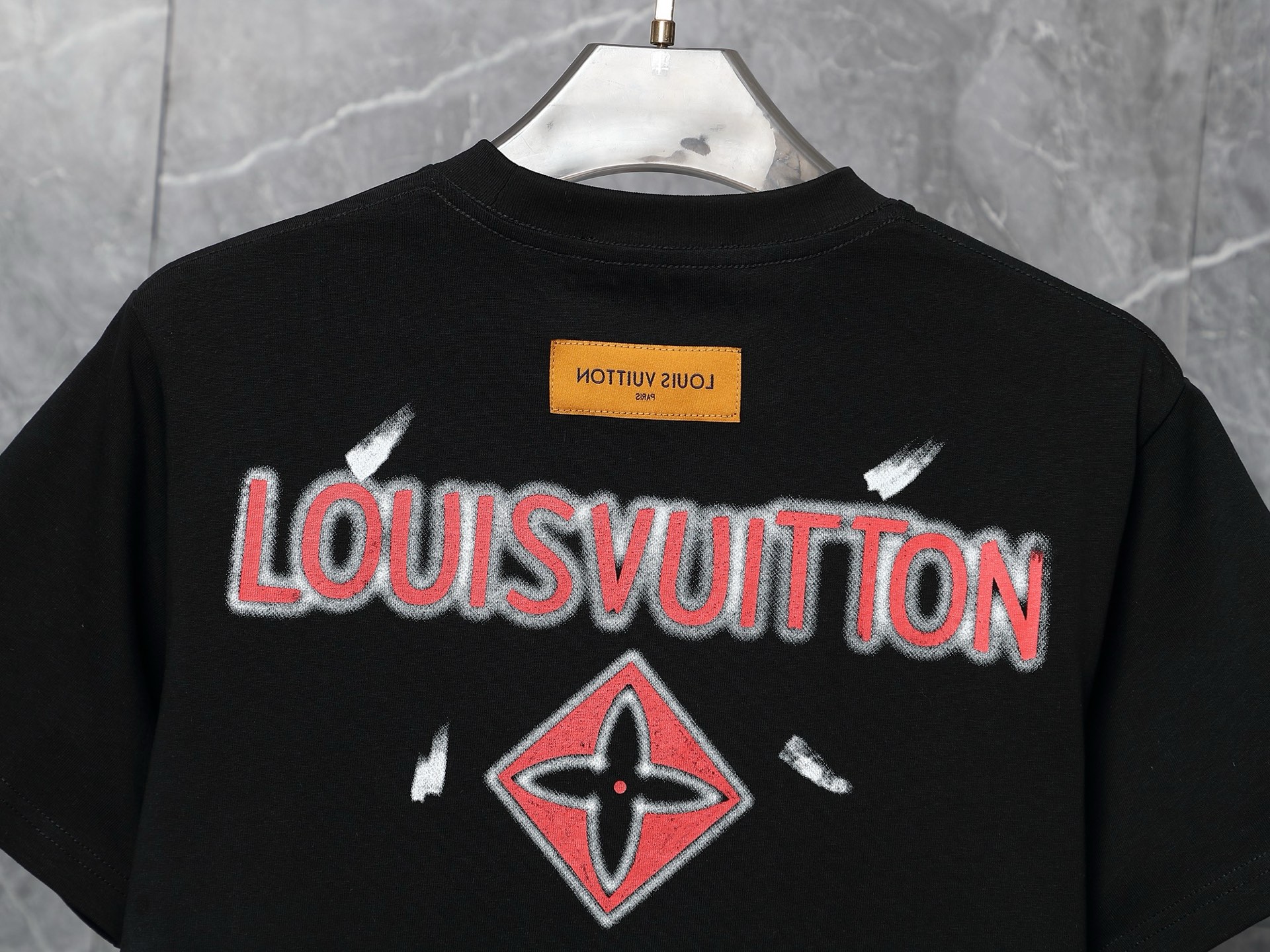Louis Vuitton Spray Print Logo T-Shirt – Black & White