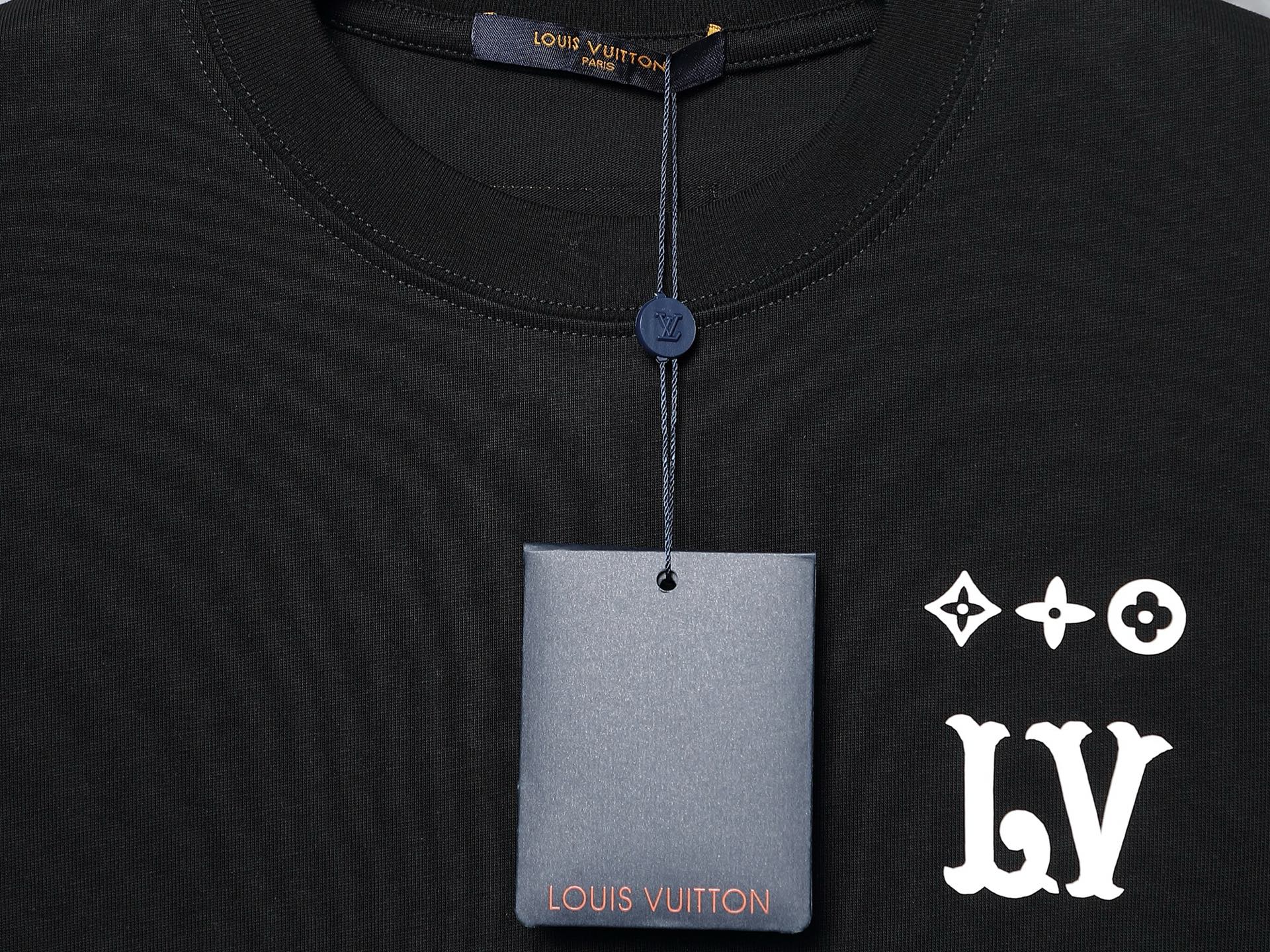 Louis Vuitton Classic Monogram Logo Cotton T-Shirt – Black & White