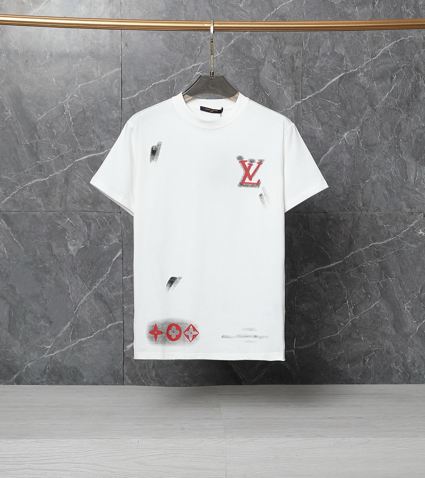 Louis Vuitton Spray Print Logo T-Shirt – Black & White