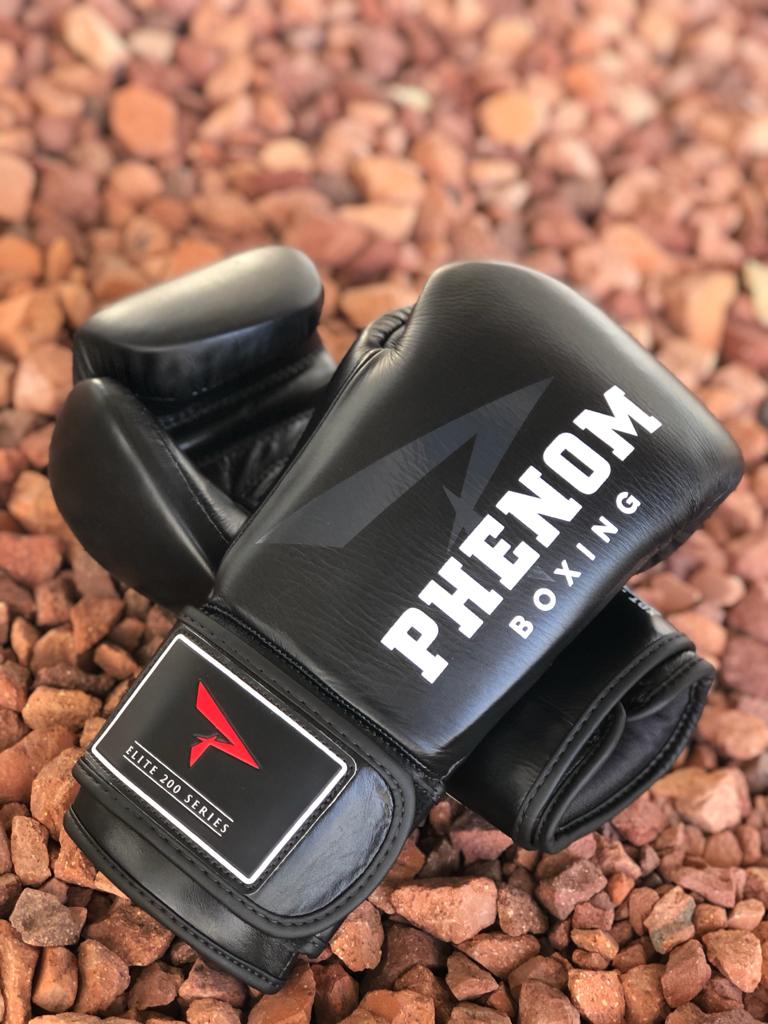 PHENOM BOXING BAG GLOVES ELITE XDT-200 HOOK AND LOOP BLACK
