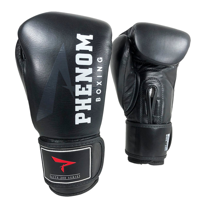PHENOM BOXING BAG GLOVES ELITE XDT-200 HOOK AND LOOP BLACK