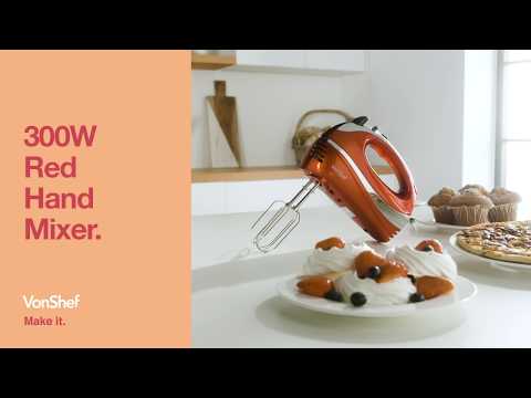 300W Red Hand Mixer