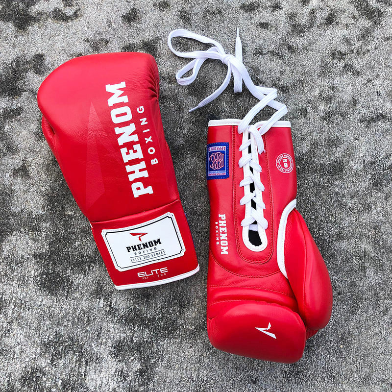 PHENOM BOXING FIGHT GLOVES ELITE XDF-200 LACE RED