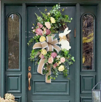 🥕Easter Sale🥕Rustic Bunny Wreath|Spring Wreaths for Front Door