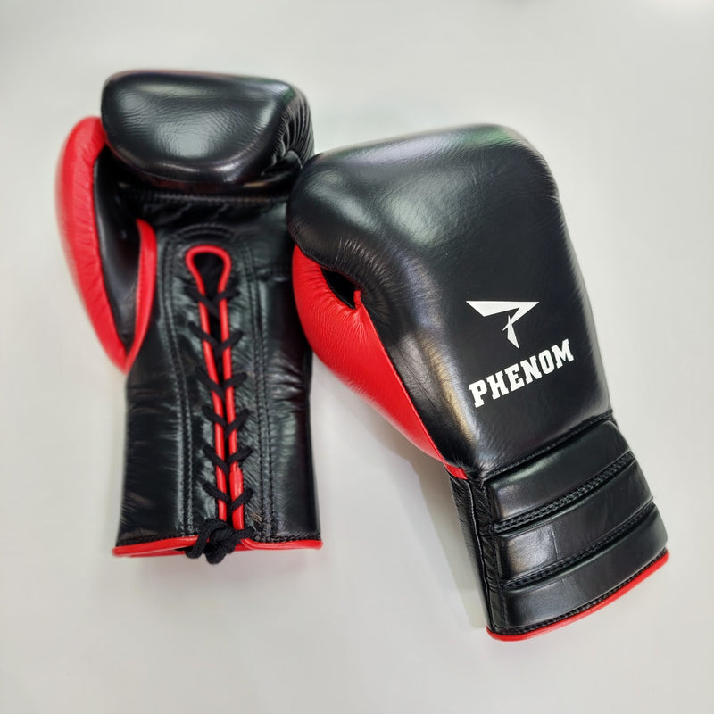 PHENOM BOXING GLOVES ELITE SG202 LACE BLACK RED
