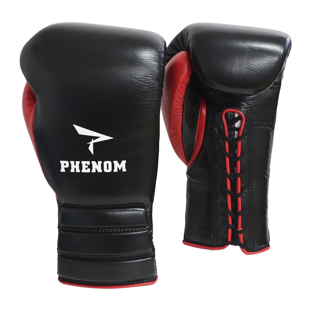 PHENOM BOXING GLOVES ELITE SG202 LACE BLACK RED