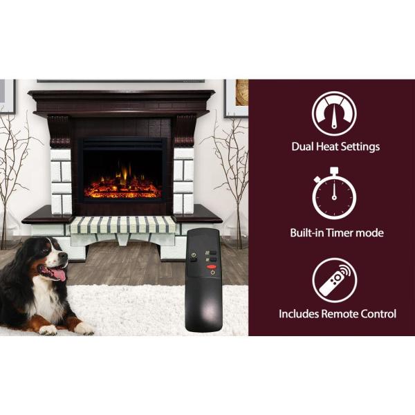 48 in. Belcrest Electric Fireplace in Mahogany