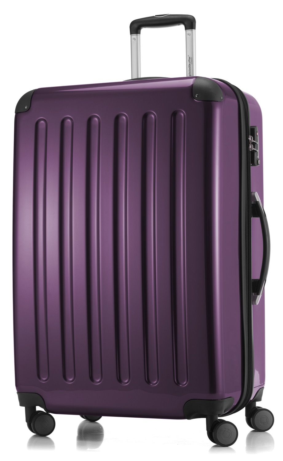 Alex - suitcase hard shell black glossy, 65 cm, 74 liters