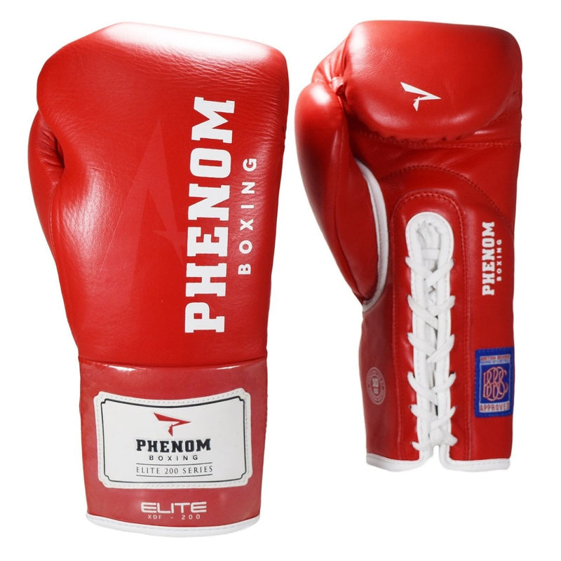 PHENOM BOXING FIGHT GLOVES ELITE XDF-200 LACE RED