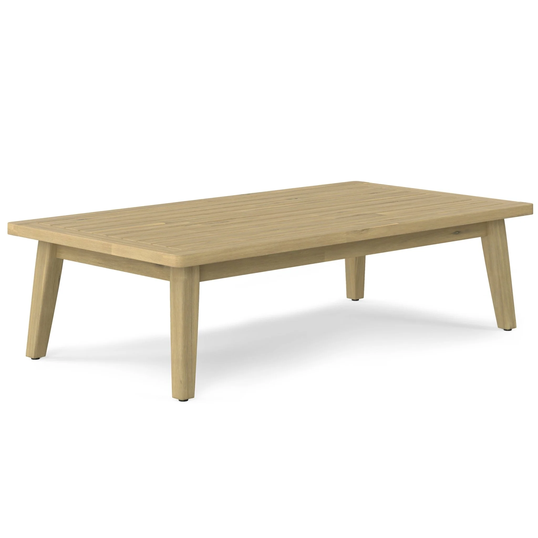 Outdoor Wooden Rectangular Coffee Table with Slatted Top