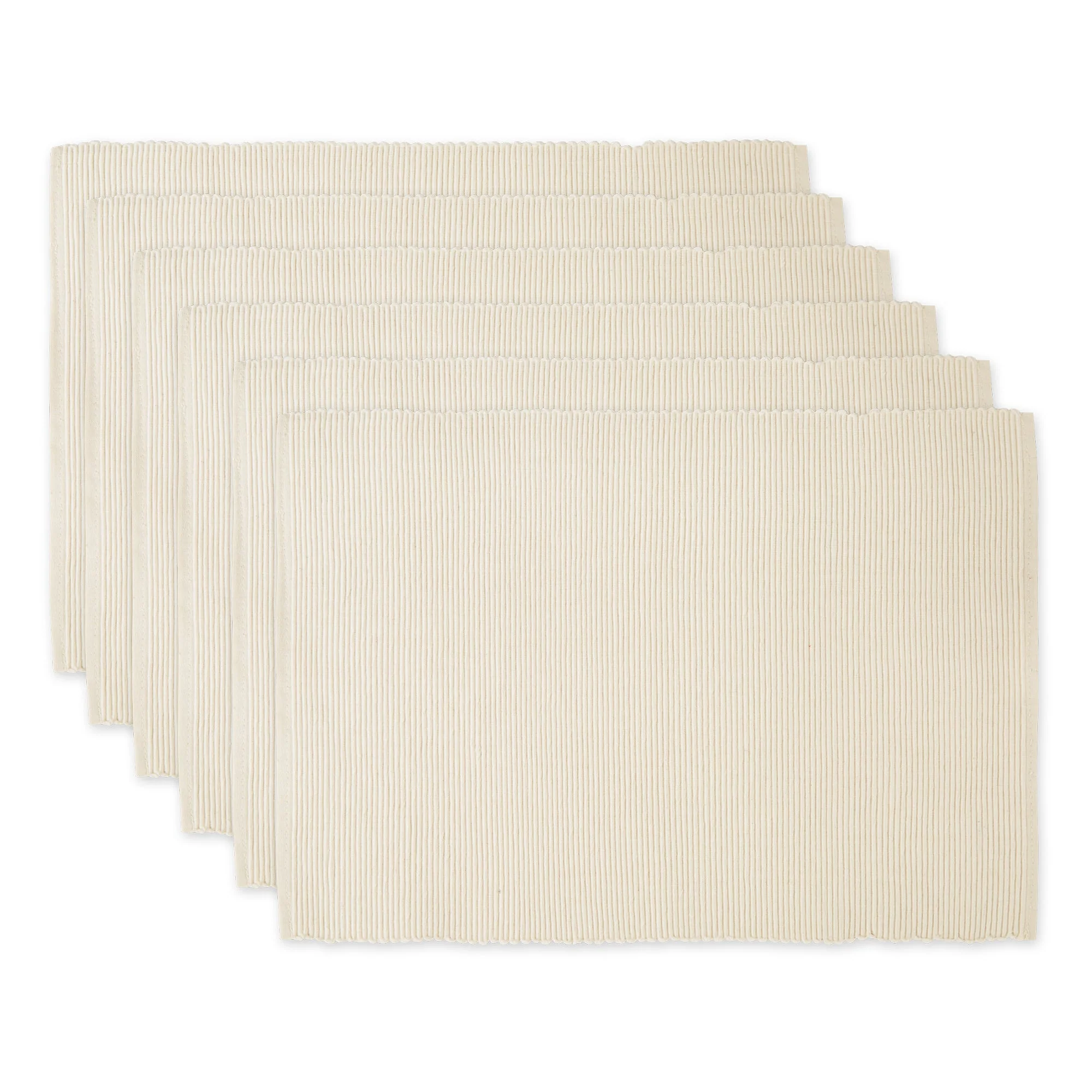 Natural Ribbed Placemats, Set Of 6