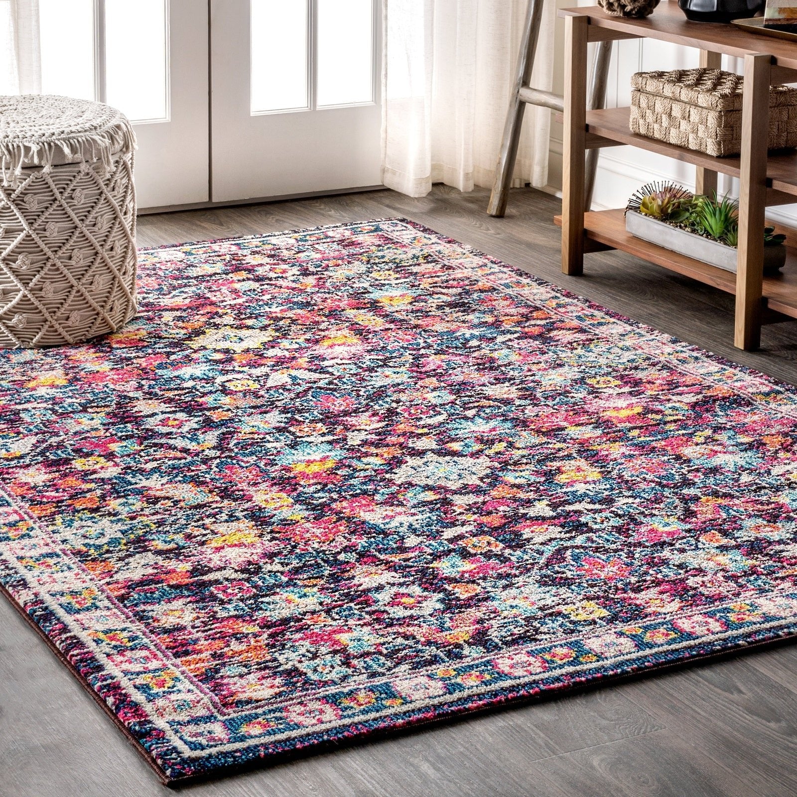 Modern Persian Boho Floral Area Rug