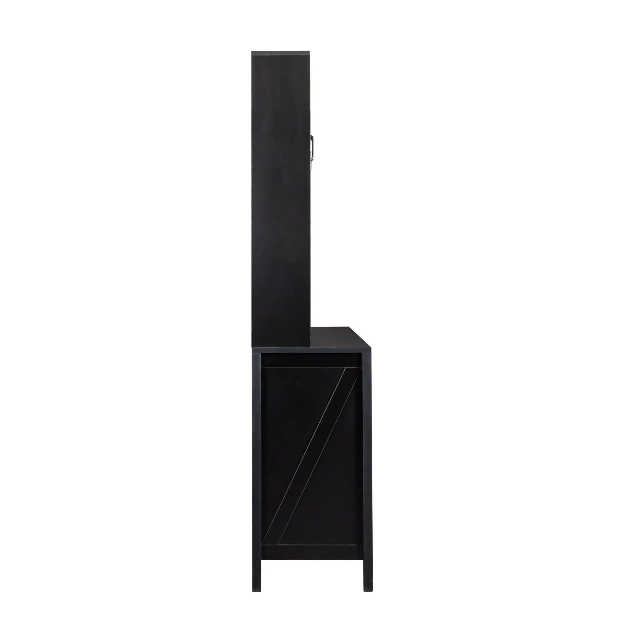 Pantry Storage Cabinet with Glass Doors - N/A