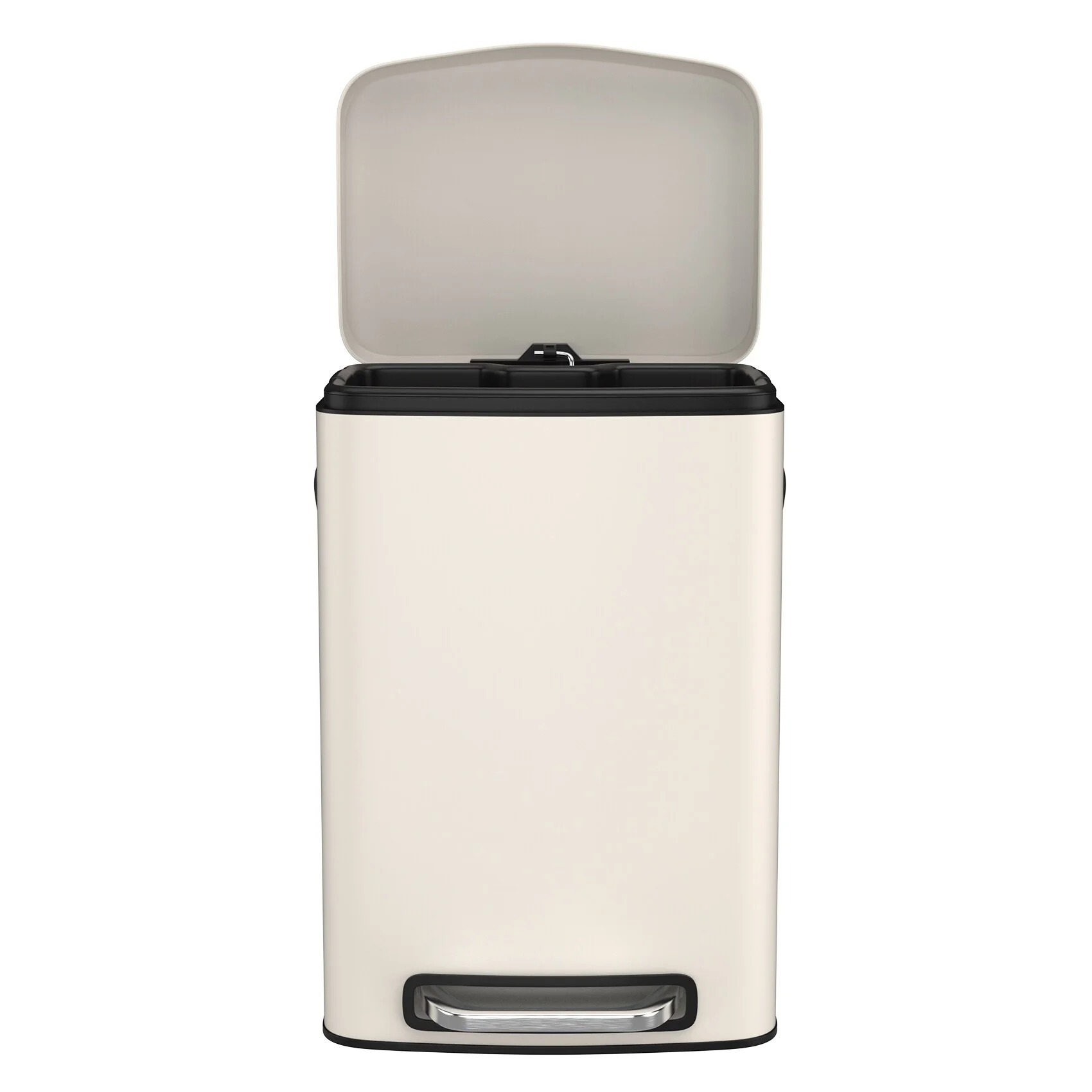 Stainless Steel 13-Gallon Kitchen Trash Can with Foot Pedal and Soft Close Lid